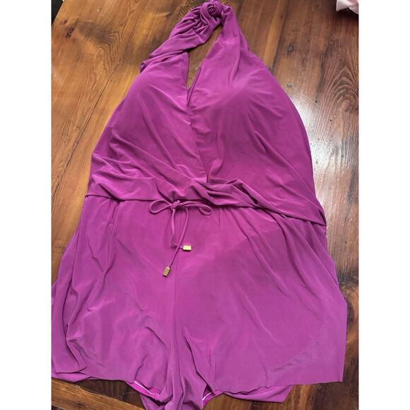 Magicsuit Womens Swimwear Plus Solid Bianca V-Neck Soft Cup Halter One Piece 24W - Picture 4 of 15